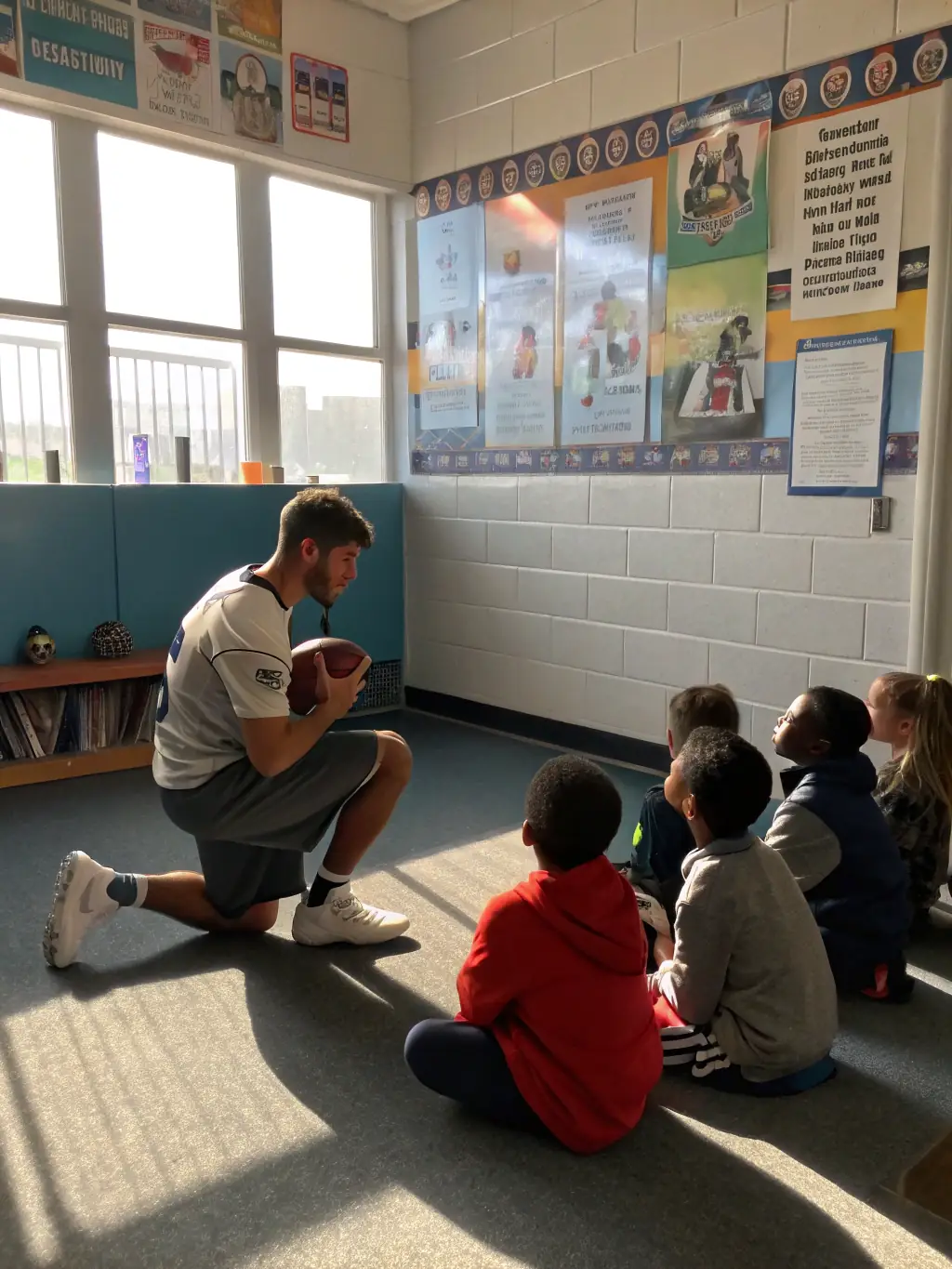 A group of young people learning about sportsmanship and fair play in a classroom setting at CLUB DES SPORTS DU LIORAN.